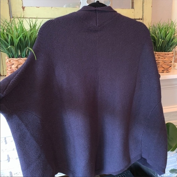 Anthropologie Akemi+Kin Dolman Sleeve Navy Ribbed Open Draped Cardigan M - Picture 7 of 7